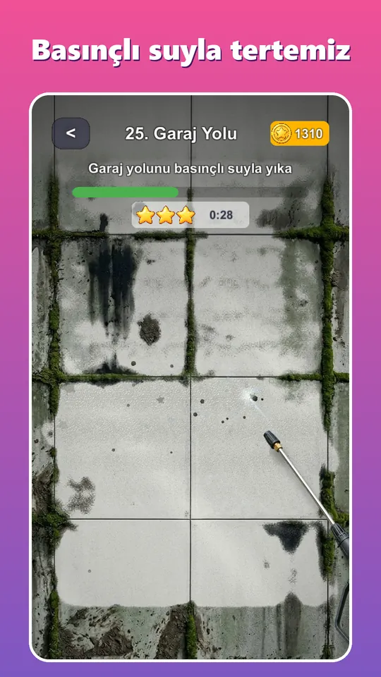 Garaj yolu: basınçlı suyla tertemiz